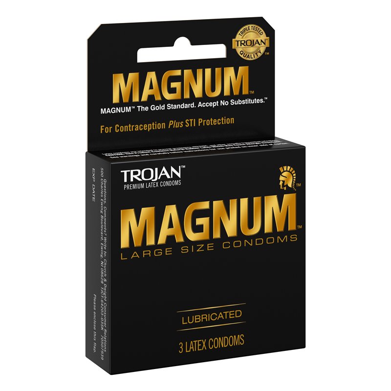 3605 - Trojan Magnum Large Size, Lubricated - 6 Pack/3ct - BOX: 