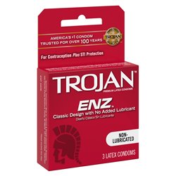 3606 - Trojan ENZ Non-Lubricated ( Red ) - 6 Pack/3ct - BOX: 
