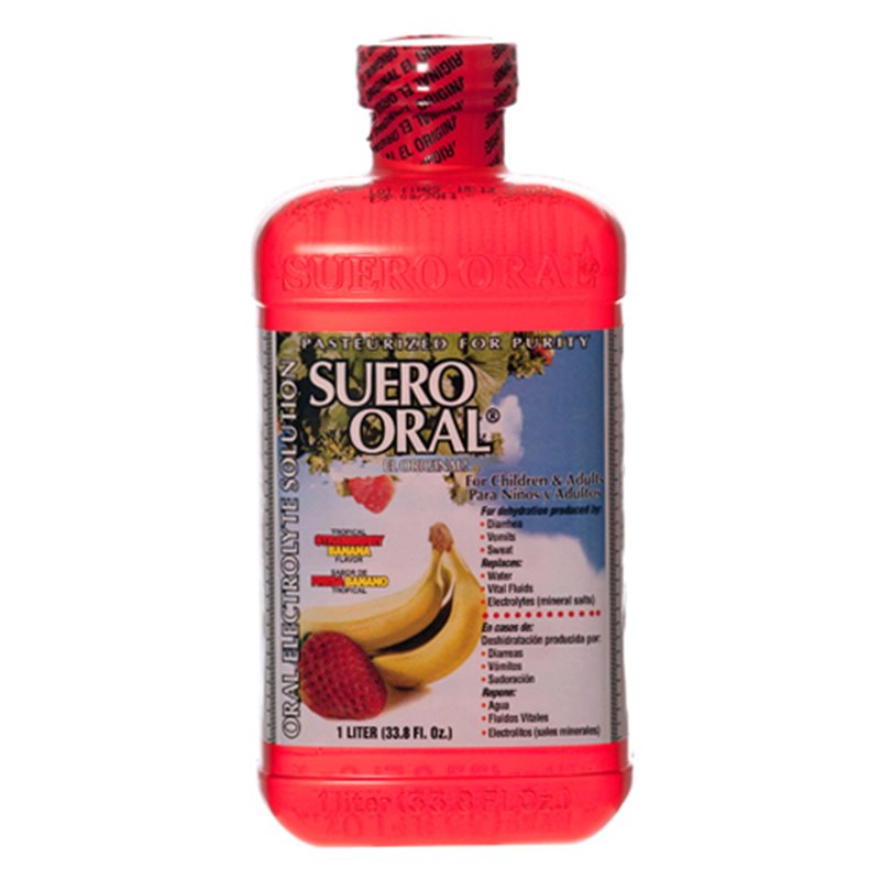 8686 - Suero Oral Strawberry Banana, 1 lt. - (Case of 8) - BOX: 8 Units
