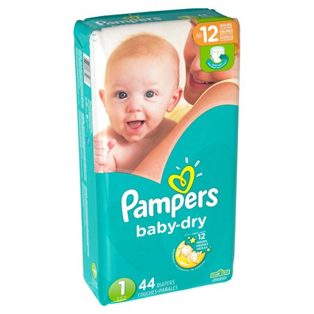 15723 - Pampers Baby Dry Diapers, Size 1 - 2/44's - BOX: 