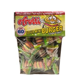 117 - Efrutti Sour Mini Burger - 60 Count - BOX: 8 Pkg