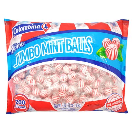 263 - Colombina Jumbo Mint Balls - 200ct - BOX: 8 Pkg