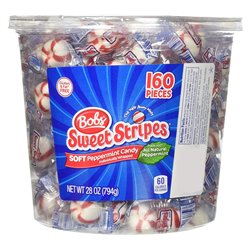 536 - Bob's Sweet Stripes Peppermint  ( Soft Mints ) - 160 Pcs - BOX: 12 Units