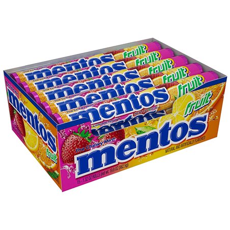 607 - Mentos Fruit - 15/16ct - BOX: 24 Pkg