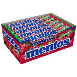 609 - Mentos Strawberry - 15/16ct - BOX: 24 Pkg