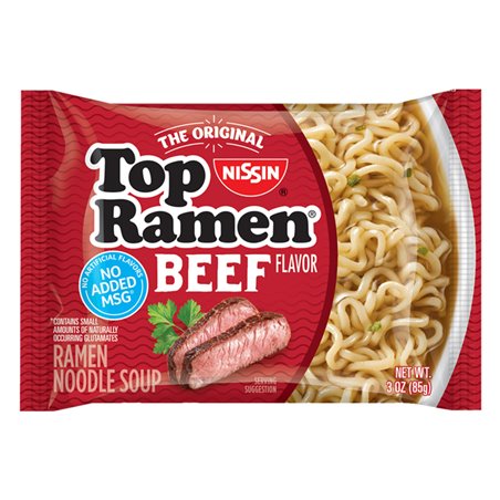 8529 - Nissin Top Ramen Beef Flavor - 24 Pack - BOX: 