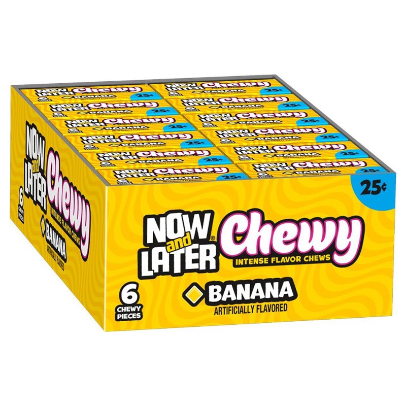 14058 - Now & Later Chewy Banana 25¢ - 24/6pcs - BOX: 12 Pkg