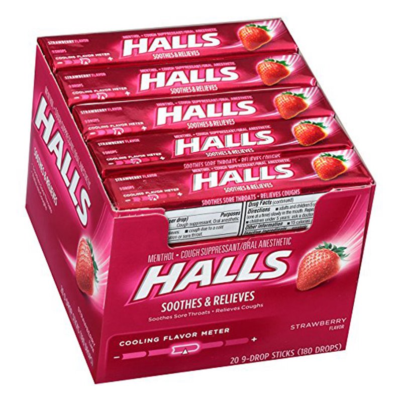 1178 - Halls Strawberry USA - 20ct - BOX: 24 Pkg