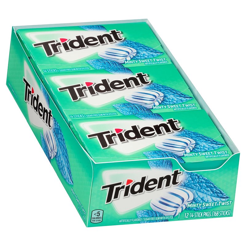1265 - Trident Minty Sweet Twist - 12/14ct - BOX: 12 Pkg