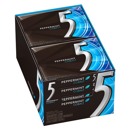1330 - 5 Gum Peppermint Cobalt - 10/15 Sticks - BOX: 12 Pkg