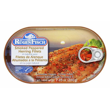 15805 - Rugen Fisch Smoked Peppered Herring Fillets - 7.05 oz. - BOX: 32 Units