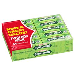 1354 - Wrigley's Doublemint Gum - 40 Pack - BOX: 20 Pkg