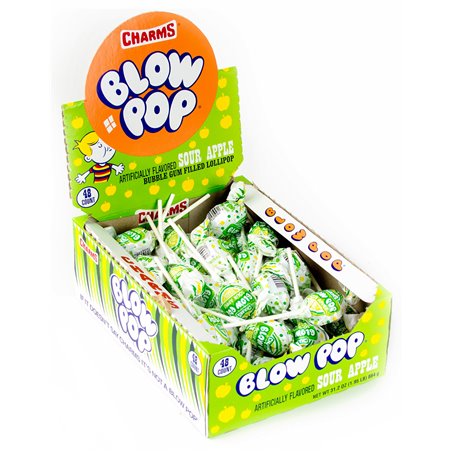 1494 - Blow Pop Sour Apple - 48ct - BOX: 12 Pkg