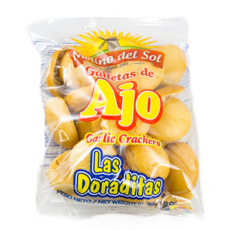 15964 - Molinos Del Sol, Galletas de Ajo "Las Doraditas" - 2.12 oz. ( 60 g ) - BOX: 36 units