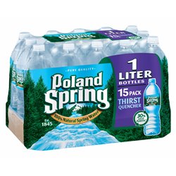 2066 - Poland Spring Water - 1 Lt. (15 Pack) - BOX: 15 Units