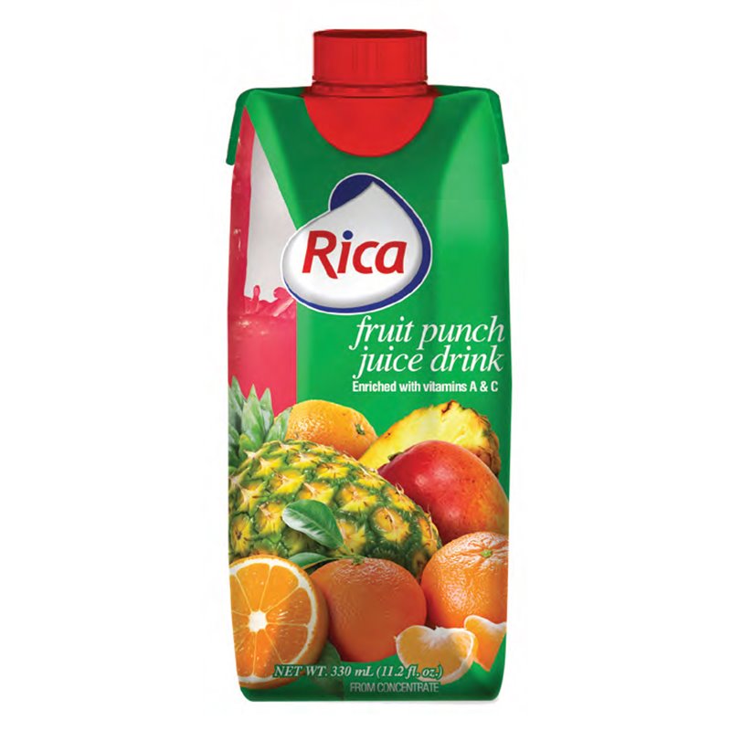 15971 - Rica Juice Fruit Punch - 330ml (Pack of 18) - BOX: 18 Units