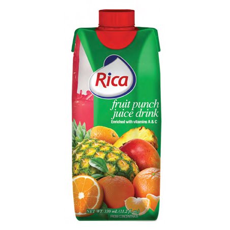 15971 - Rica Juice Fruit Punch - 330ml (Pack of 18) - BOX: 18 Units