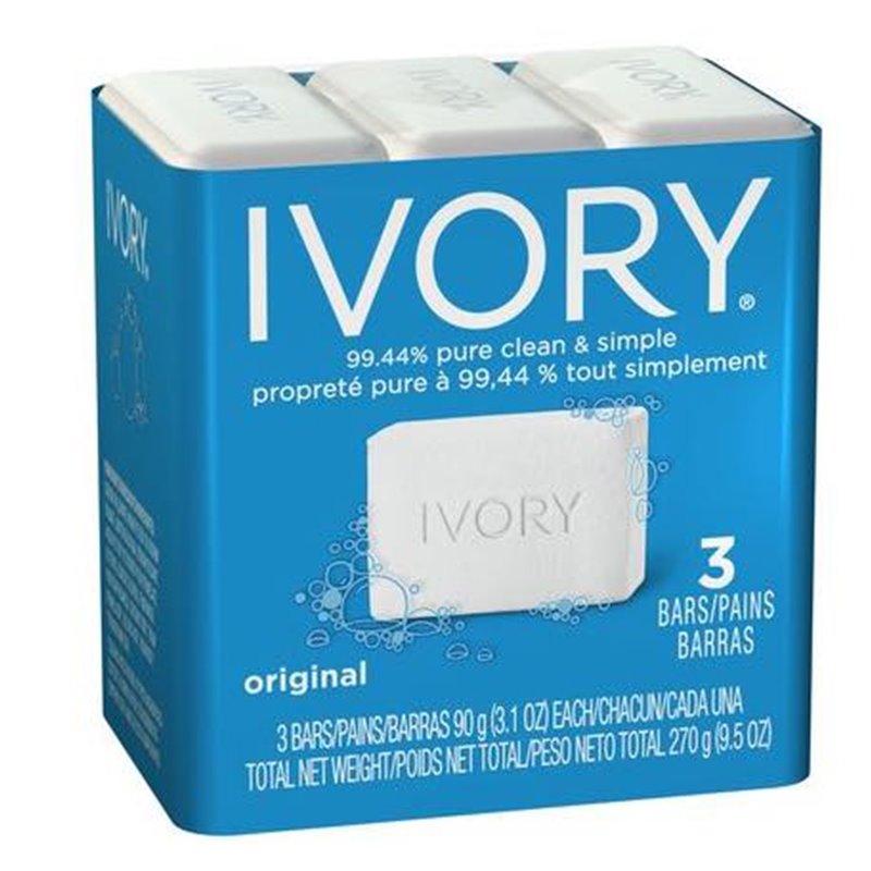 16030 - Ivory Soap Bar Original - 3.1 oz. (3 Pack) - BOX: 24 Pkg