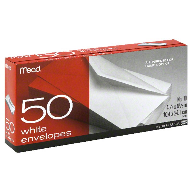 2688 - Mead White Envelope Large - 50ct - BOX: 24 Pkg