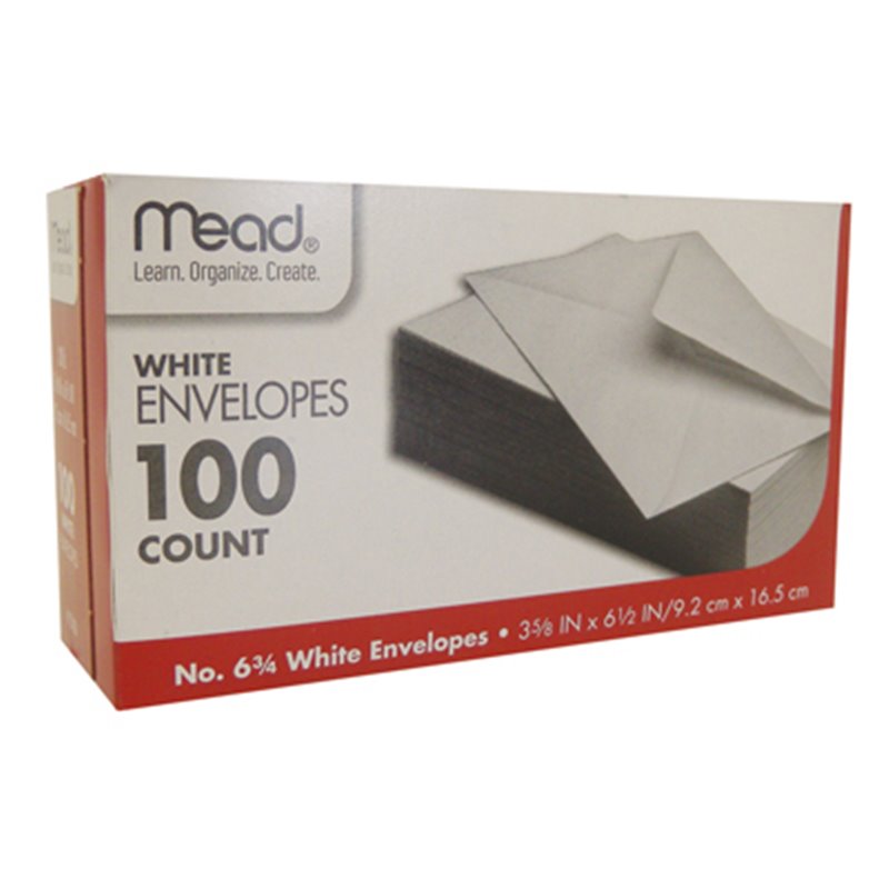 2689 - Mead White Envelope Small - 100ct - BOX: 24 Pkg