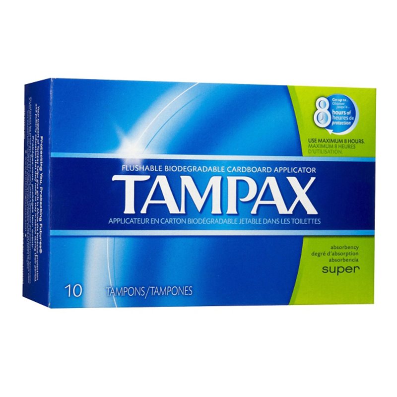 3956 - Tampax Super, 10 Tampons - (Pack of 12) - BOX: 4 Pkg