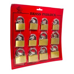 3000 - Brass Padlock Assorted 40/50mm - 12ct - BOX: 