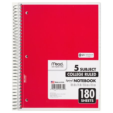 3022 - Spiral Notebook 5 Subject - 150/180 Sheets - BOX: 