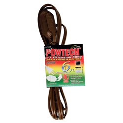 3043 - Extension Cord, Brown - 6 ft. - BOX: 50 Units