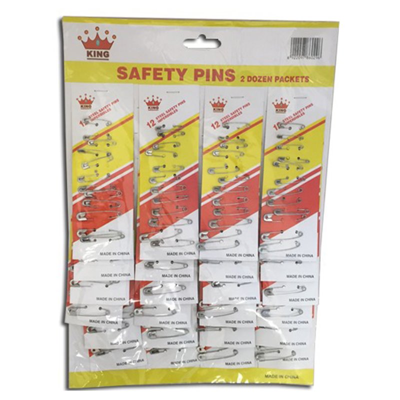 4415 - Safety Pins ( Alfiler de Gancho ) - 24 Pack/12ct - BOX: 