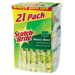 14795 - Scotch Brite Heavy Duty Scrub Sponges - 21 Pack (Plastic Bag) - BOX: 