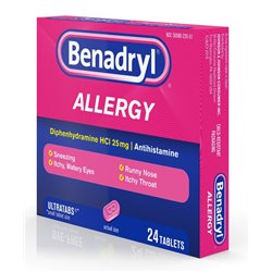 4984 - Benadryl Allergy 25mg - 24 Tablets - BOX: 12 Units