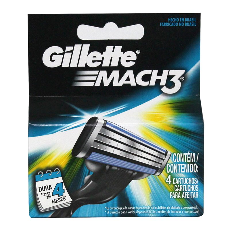 3873 - Gillette Mach3 Refill Cartridges - 4 Pack - BOX: 