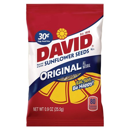 5429 - David Sunflower Seeds, Original - 36 Bags- 40cents - BOX: 9 Pkg