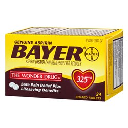 4995 - Bayer Aspirin 325mg - 24 Tabs - BOX: 36 Units