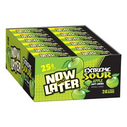 16587 - Now & Later Extreme Sour Apple 25¢ - 24/6pcs - BOX: 12 Pkg