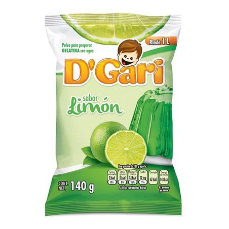 16675 - D'Gari Gelatin Lime - 4.2 oz. (Case of 24) - BOX: 