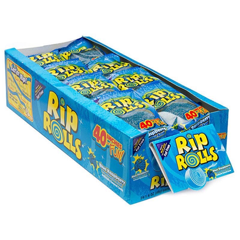 16622 - Rip Rolls Blue Raspberry - 24/1.4 oz. - BOX: 12 Pkg