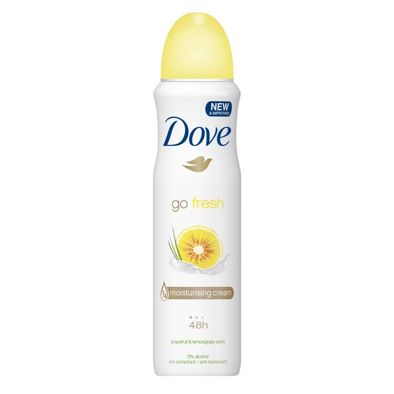 16634 - Dove Deodorant Spray, Go Fresh Grapefruit & Lemongrass - 150ml - BOX: 12 Units