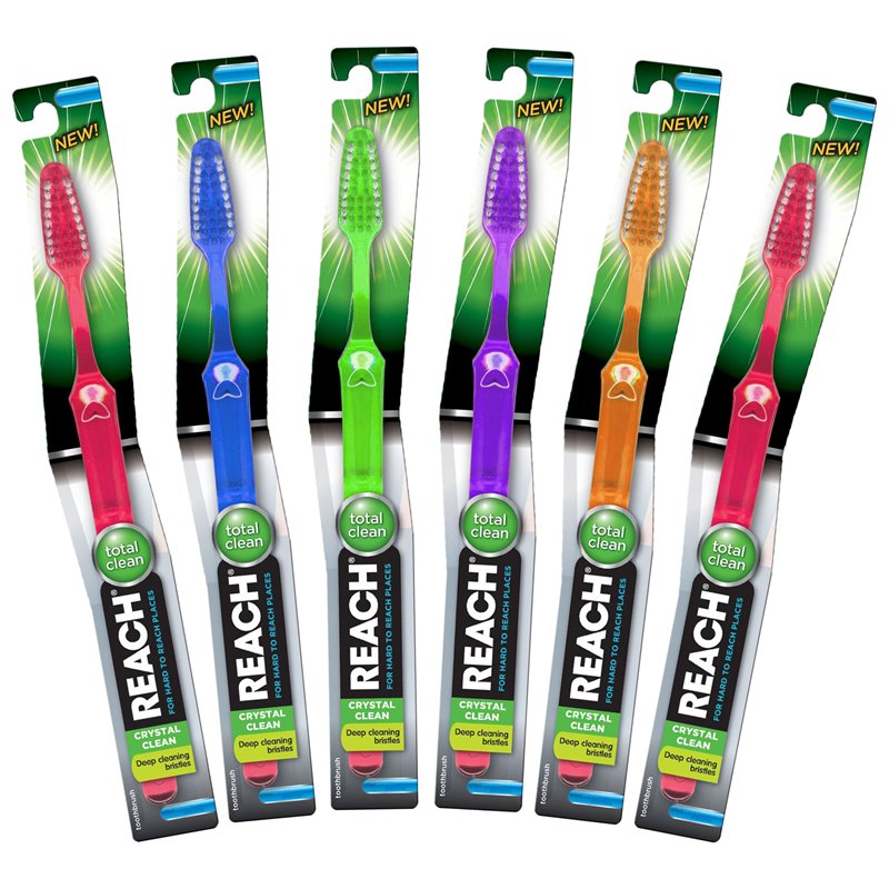 16635 - Reach Toothbrush Crystal Clean, Medium - (Pack of 6) - BOX: 12 Pkg