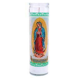 7583 - Candle Virgen Guadalupe White - (Case of 12) - BOX: 12 Units