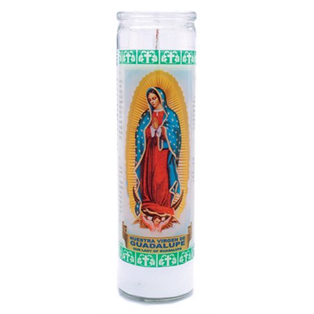 7583 - Candle Virgen Guadalupe White - (Case of 12) - BOX: 12 Units