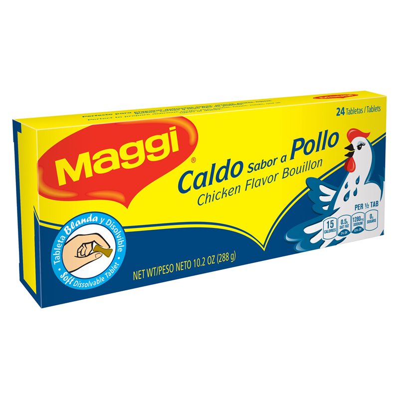 7684 - Maggi Chicken Bouillon ( Caldo de Pollo ) - 8.89 oz. (24 Tablet) - BOX: 24 Pkg
