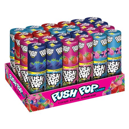 7742 - Push Pop Candy - 24ct - BOX: 24 Pkg