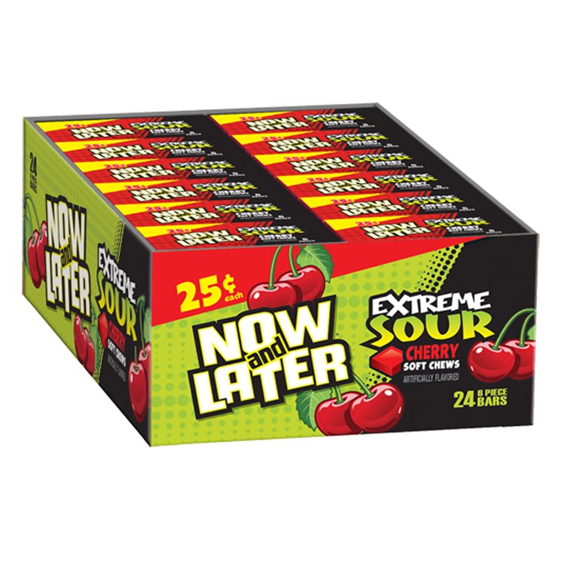 16585 - Now & Later Extreme Sour Cherry 25¢ - 24/6pcs - BOX: 12 Pkg