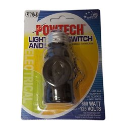 7996 - Light Bulb Switch & Socket, Black - (PT-7934-B) - BOX: 