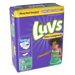 8925 - Luvs Ultra Leakguard Diapers, No. 6  (4-21's) - BOX: 4 Pkg
