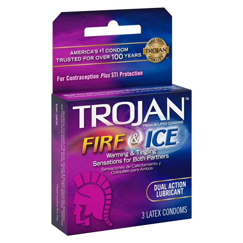 8545 - Trojan Fire & Ice, Dual Action Lubricant - 6 Pack/3ct - BOX: 8