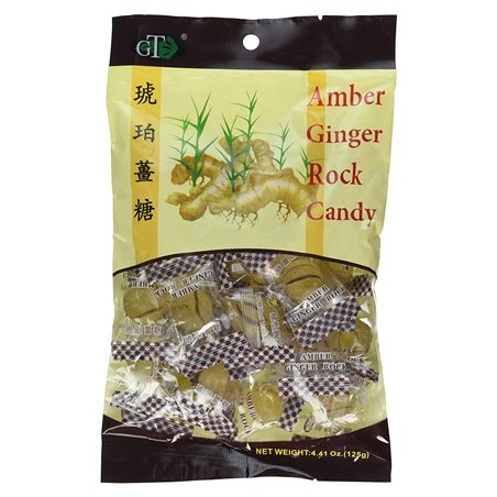 16774 - GT Amber Ginger Rock Candy - 4.41 oz. - BOX: 48 Units