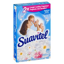 8792 - Suavitel Dryer Sheets, Field Flowers - 20ct (Case of 15). 139197 - BOX: 15 Units