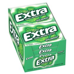 2980 - Extra Gum Spearmint - 10/15 Sticks - BOX: 12 Pkg
